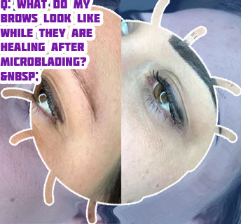 Brow makeup after microblading