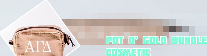 Gold cosmetic bag